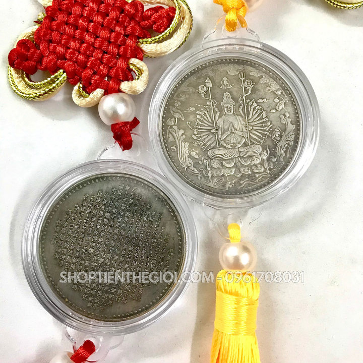 Dây Treo Ô Tô Xu Bạc Phật Quan Âm Nghìn Tay Nghìn Mắt